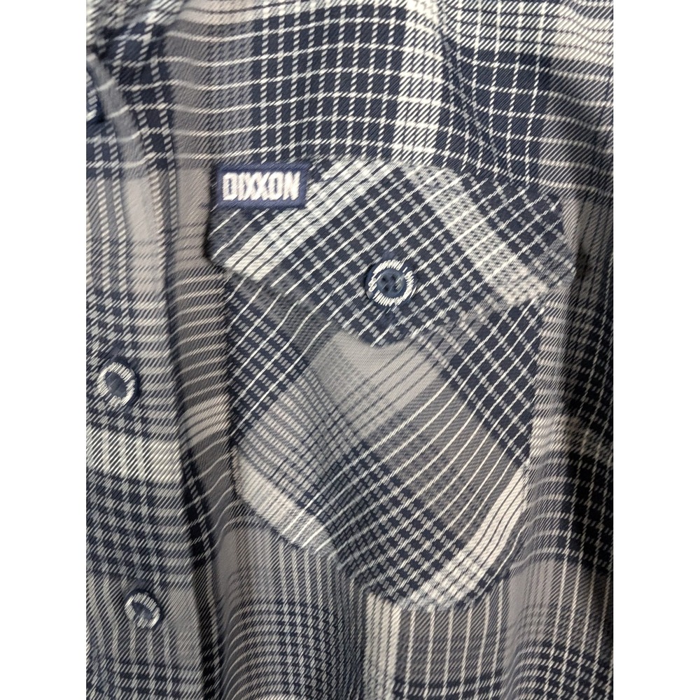 Dixxon Flannel Shirt Womens Small Gray Black Paulson Plaid D-Tech Button Up Logo - Picture 5 of 15